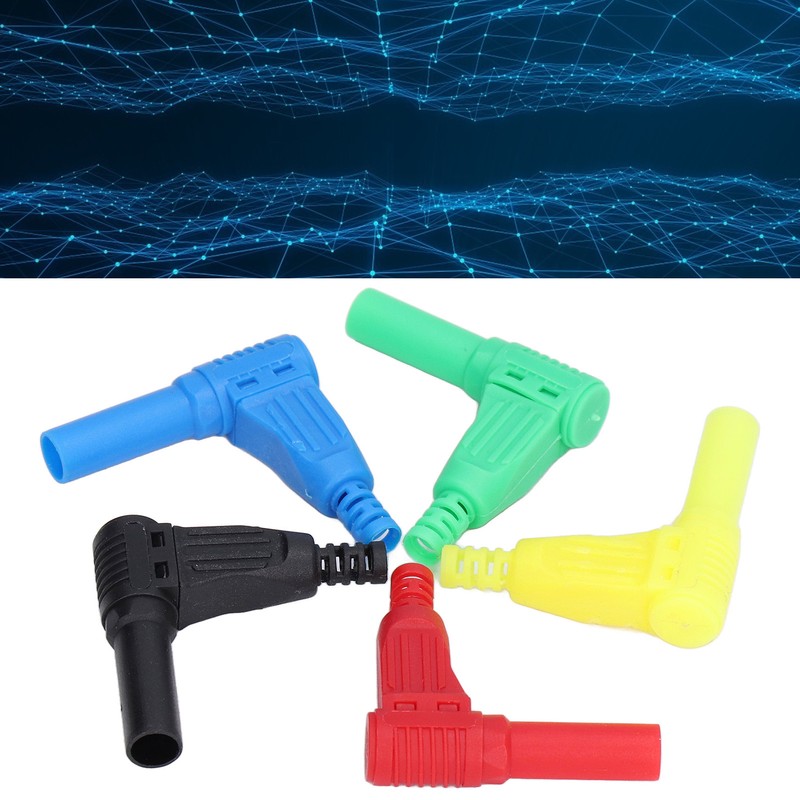 10Pcs Banana Plug Safety Sealed Protection Shrouded 90 Degree DIY
