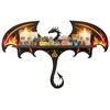 Gothic Evil Dragon Crystal Display Shelf for Wall, Wooden Trinket