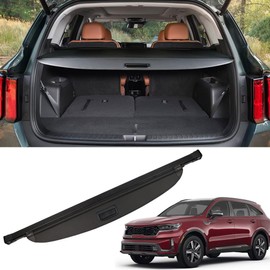 Marretoo for Kia Sorento Cargo Cover 2026 2025 2021 2022 2023 2024 Black Retractable Factory Style SUV Trunk Cover for Kia Sorento Accessories Black Retractable Trunk Cover Security Shield Shade