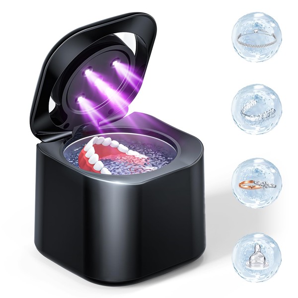 Cpoium Ultrasonic Retainer Cleaner, 48kHz 30W Retainer Cleaner Machine for