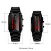 FeiWen Unisex Fashion Binary Black Stainless Steel Digital Watches Yellow