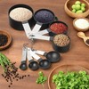 Debbery 8 Pcs Black Measuring Spoons Sets, Cup Measurements Set
