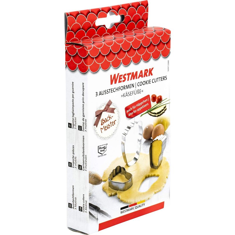 Westmark Ausstechformen-Set, Unterschiedliche Größen, Rostfreier Edelstahl, Käsefüße, 3-tlg., Silber, 31972260
