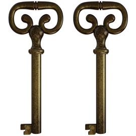 KY-7 Hollow Barrel Replacement Skeleton Key for Antique Cabinet, Drawers, Dressers, Old Furniture Locks (Pack of 2)