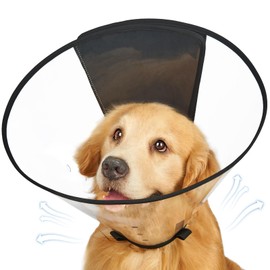 Didopet Dog Cone Collar, Transparent Recovery Collar for Large Medium Small Dogs, Soft Cone for Dogs After Surgery to Prevent Licking Wound, Enhanced Visibility Elizabethan Collar