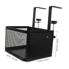 KICHOUSE Under Desk Cable Management Basket Clamp Organizer for Efficient Storage No Damage to Desk Versatile Design for Cables Remotes and Office Supplies Black Small