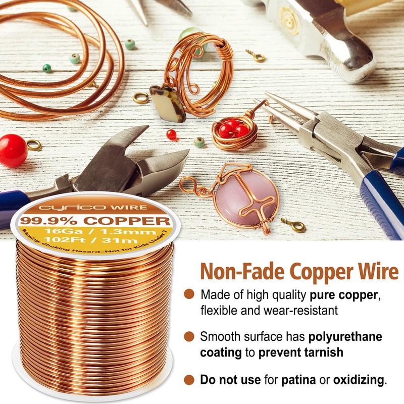 99.9% Pure Copper Wire, 16 Gauge 102 Feet Solid Copper