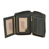 LEAS Vintage Style LEAS Zip Wallet in Genuine Leather, Black,