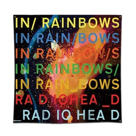 Kasflag RADIOHEAD Tapestry In Rainbows BANNER HUGE Fabric Polyester Tapestry Flag ALbum Cover Wall Hanging 90x90cm