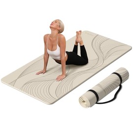 PAIDU - Tapete grande de yoga, 72 x 36 x 0.4 pies, extra ancho y grueso, cómodo, antideslizante, funciona muy bien en todo el piso para estirar, estud