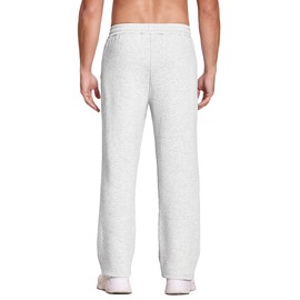 Deyeek Men's Fleece Lined Sweatpants Open Bottom Sweat Pants with Pockets Straight Leg Gym Sweats Baggy Grey Sweatpants Men