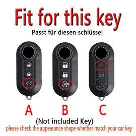 HIBEYO Flip Key Car Key Case Fits Fiat Cover Protective Key Case for Fiat Models Grande Punto Panda Bravo Stilo 500 for Lancia Y Delta Musa Key Fob B Black, B Black