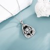 ONEFINITY Scottish Thistle Necklace for Women 925 Sterling Silver Black
