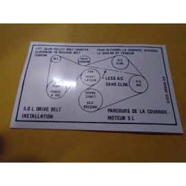 jim osborn reproduction 1985-86 Reproduction Ford 302 Drive Belt Decal