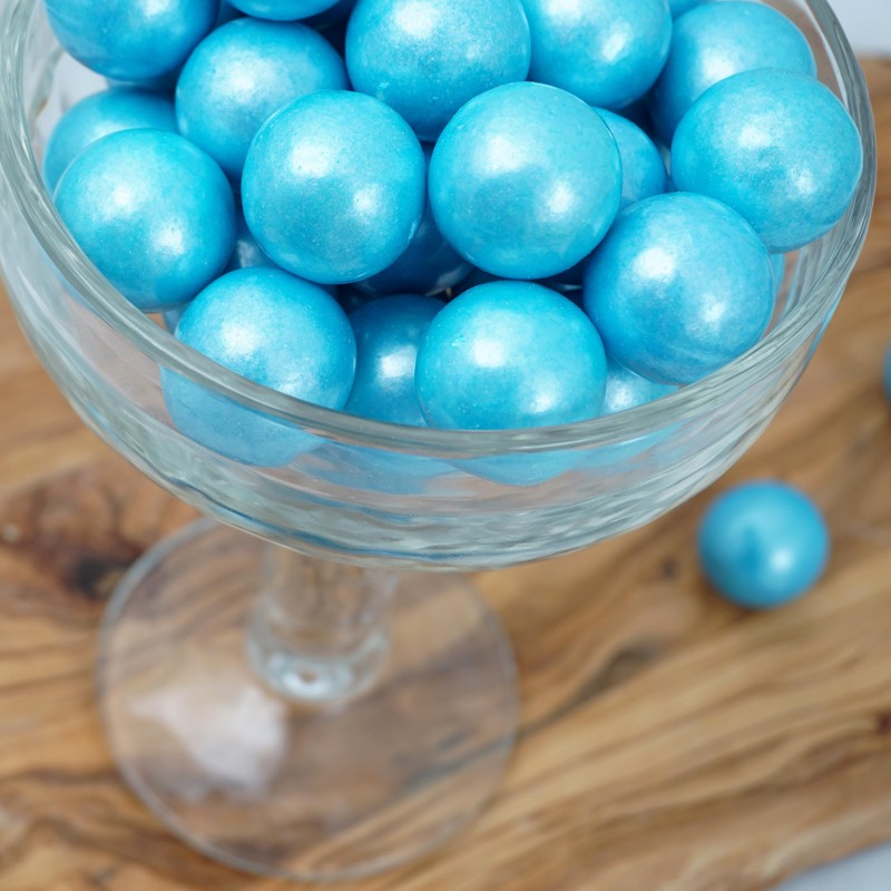 Light Blue Shimmer Gumballs 1 Inch Gumballs, 2 Pound Bulk