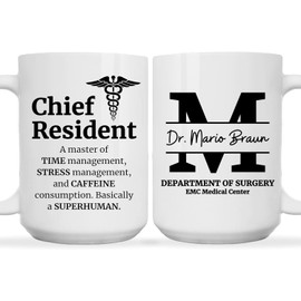 WishEver Chief Resident 2Side Mug 15oz White -Superhuman - Chief Resident Gifts For Doctors Residency Scrub