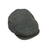 Biddy Murphy, Wool Driving Cap Extended Brim Tweed Green Herringbone