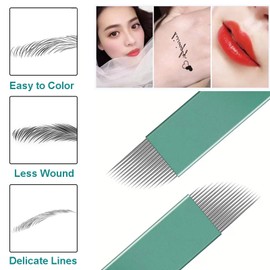 S12 Microblading Blades 316 Stainless Steel Finest 0.18mm Permanent Makeup Eyebrow Microblades Needles 12 Pins 30PCS