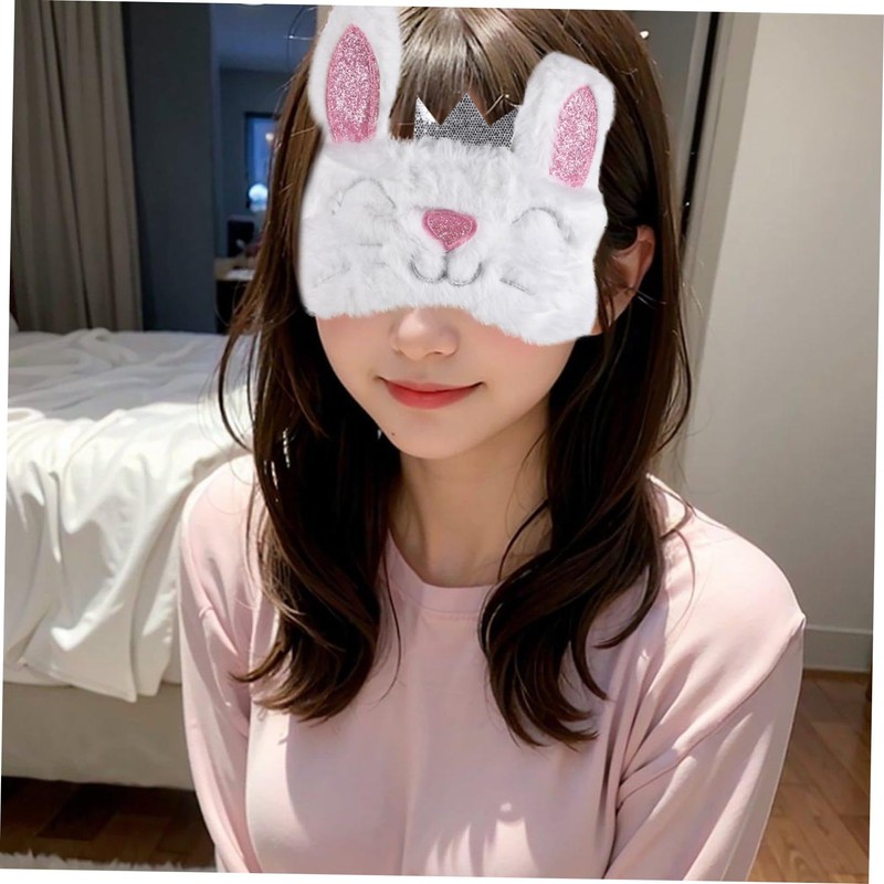 Ipetboom Sleep Mask Rabbit Design Soft Silk Eye Mask for