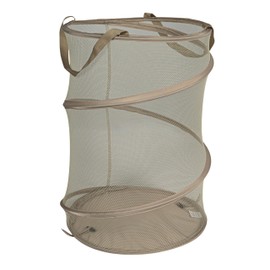 Household Essentials Pop-Up Mesh Laundry Hamper, Beige