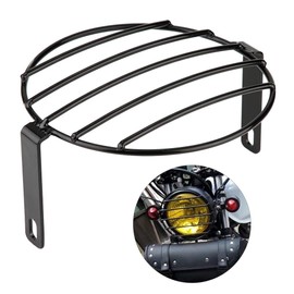 Reminnbor Headlight Grill Cover 7 Inch Retro Metal Motorcycle Grill Side Mount Headlight Cover