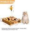 Interactive Wooden Cat Toy Box with Balls & Teaser Wand