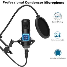 Podcast Equipment Bundle, Audio Mixer with Voice Changer and Studio Condenser Microphone for Live Streaming,Podcast Recording,PC,Laptop,Phone TikTok