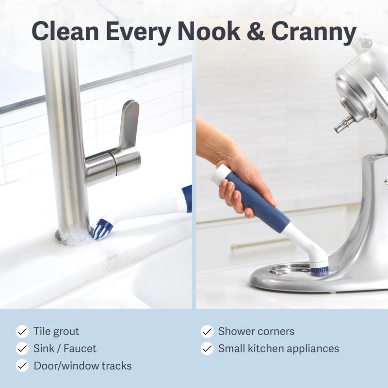 Casabella Power Scrubber Handheld Electric Spin Detail Scrubber for Cordless