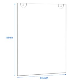 Ludery Acrylic Sign Holder 8.5 x 11 Vertical, Wall Mount Document Holder, Clear Plastic Picture Frame with Tape Adhesive and Screws for Office, Home, Store, Restaurant - 12 Pack