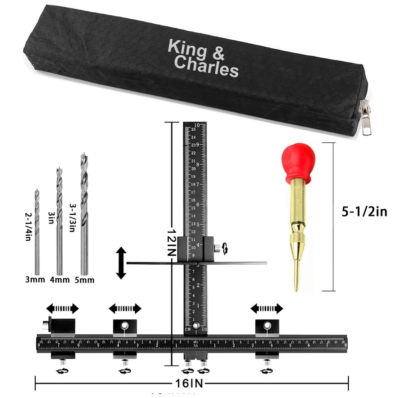 King&Charles Cabinet Hardware Jig, Aluminum Alloy Cabinet Handle Jig +