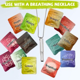 12 PCS Flavoured Inner Filter Packs, Natural Breathing Necklace Flavoured Filters, Variety of Flavours Filters for Breathing Necklace Anxiety Stress Relief for Adults
