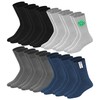 SOXCO Mens Cotton Crew Length Socks 12 Pairs, Black (3P),