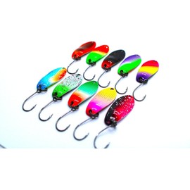UV Active Spoons Trout Set Ultra Light (Choice of 2.5 g / 1.7 g) Fishing Accessories Trout Bait Spoons Set Spoon Set for Trout Fishing Spoons (1.7 g | 2.7 cm UL (10x))