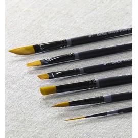 Creative Mark Beste Golden Taklon Hair Brushes - Watercolor Paint Brushes for Acrylic, Watercolor, Water-Soluble Oil, and Any Wet Paint - Bushy Round - 10-2 Pack