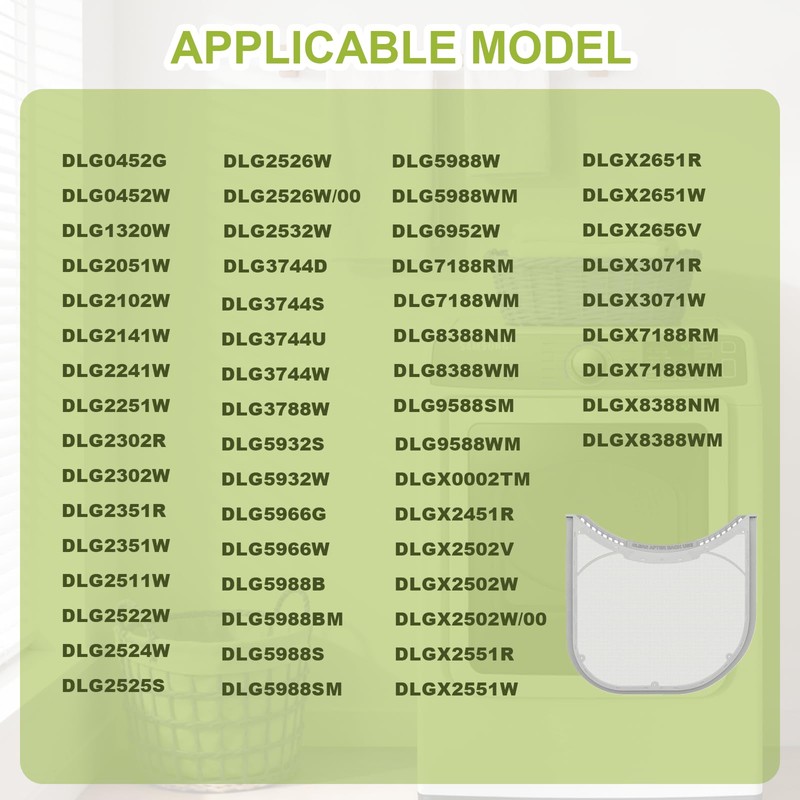 DLE2301W DLE2516W DLE2301W Dryer Lint Filter