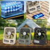 QUMOX Ventilatore da Campeggio Ricaricabile 20000mAh con Luce LED, Telecomando,