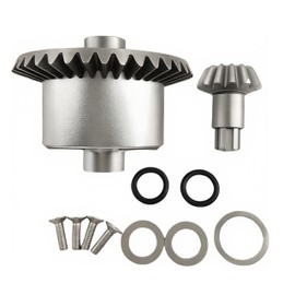 Steel Differential Gear Set, 37T Main Gear & 13T Input Gear for Arrma 1/10 Big Rock, Granite, Vorteks, Senton 3S BLX, Kraton/Outcast 4S BLX, 1/8 Typhon/Infraction 3S, Replaces AR310872 (Silver)