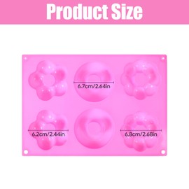 3 Pack Donut Pan for Baking 6 Cavity Silicone Molds for Baking Food Grade Silicone Bagel Pan Non-Stick Dishwasher Safe Easy to Clean Microwave Safe and BPA Free (Pink)