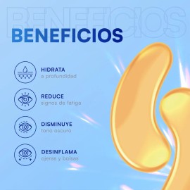 MIST JEWEL Parches para contorno de ojos anti-ojeras con Ácido hialurónico y Colágeno | Paquete de 25 pares de parches antienvejecimiento (Eye patches) para eliminar ojeras y mirada cansada, hidratar