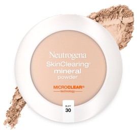 Neutrogena SkinClearing Mineral Acne-Concealing Pressed Powder Compact, Shine-Free & Oil-Absorbing Makeup with Salicylic Acid to Cover, Treat & Prevent Acne Breakouts, Buff 30, .38 oz
