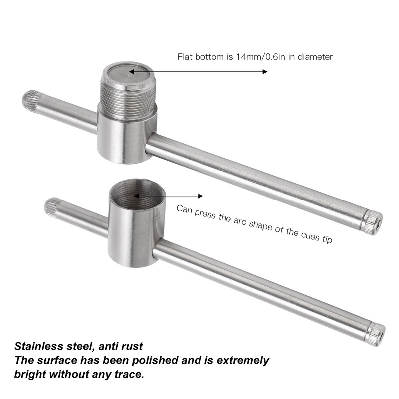 Billiard Cue Tip Shaper Stainless Steel Snooker Stick Tip Compressor