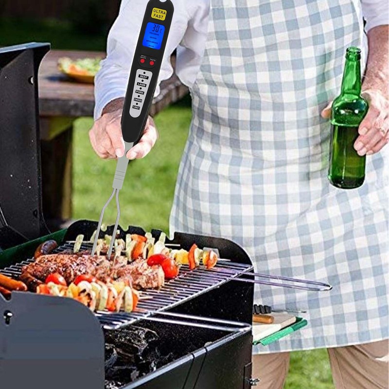 Jerlifkyer Digital meat thermometer fork,instant read temperature with LED screen