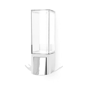 Compactor Wall Mounted Single Soap Pump Dispenser, No Drilling Soap Bottle, 500 ml Capacity with 2 Storage Hooks, 12.1Â xÂ 12.1Â xÂ 20.6Â cm, Durable ABS, White/Chrome, RAN9653