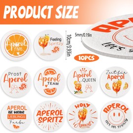 Joycabin 15 Stück Aperol Untersetzer Filz und Glasstrohhalme Aperol Spritz Geschenk, Wiederverwendbar Glas Strohhalm Rund Untersetzer Aperol Deko für Aperol Liebhaber, Sommer Tischdeko (Weiß)