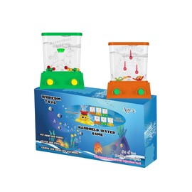 Wiiperm Wiiperm 2 Pieces Water Handheld Games for Kids Fish Ring Toss & Basketball Retro Mini Orange Toy Water Ring Toss Handheld Game Car Travel Toy Games Console Pocket Games for Kids Holiday Present