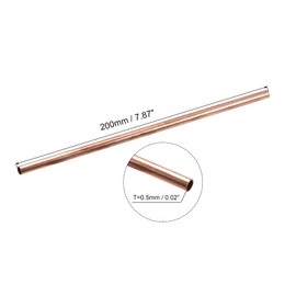 uxcell Copper Tube, 8mm 9mm 10mm 11mm 12mm 13mm OD x 0.5mm Wall Thickness 200mm Length Metal Tubing, Pack of 6