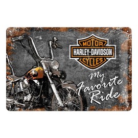 Nostalgic-Art Retro Tin Sign – Harley-Davidson – Favourite Ride – Gift idea for biker, Metal Plaque, 20 x 30 cm