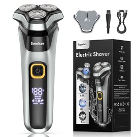 Electric Razor for Men, Rechargeable Electric Shaver with Pop-up Trimmer for Sideburns Trimmer, Wet Dry Cordless Electric Shaver, Travel Lock, IPX6 Waterproof