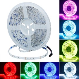 KXZM 24V 32.8ft/10M RGB LED Strip Light 1200LEDs 120W Flexible SMD3535 High Brightness No-Waterproof IP20 LED Tape Lights for Living Room Home Decoration(RGB Controller and Power Supply Not Included)
