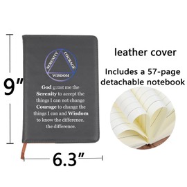 BNQL AA Recovery Notebook Alcoholics Anonymous Gifts AA Sobriety Gift AA Addiction Recovery Gift Sobriety Sponsor Leather Notebook (AA Recovery Notebook)